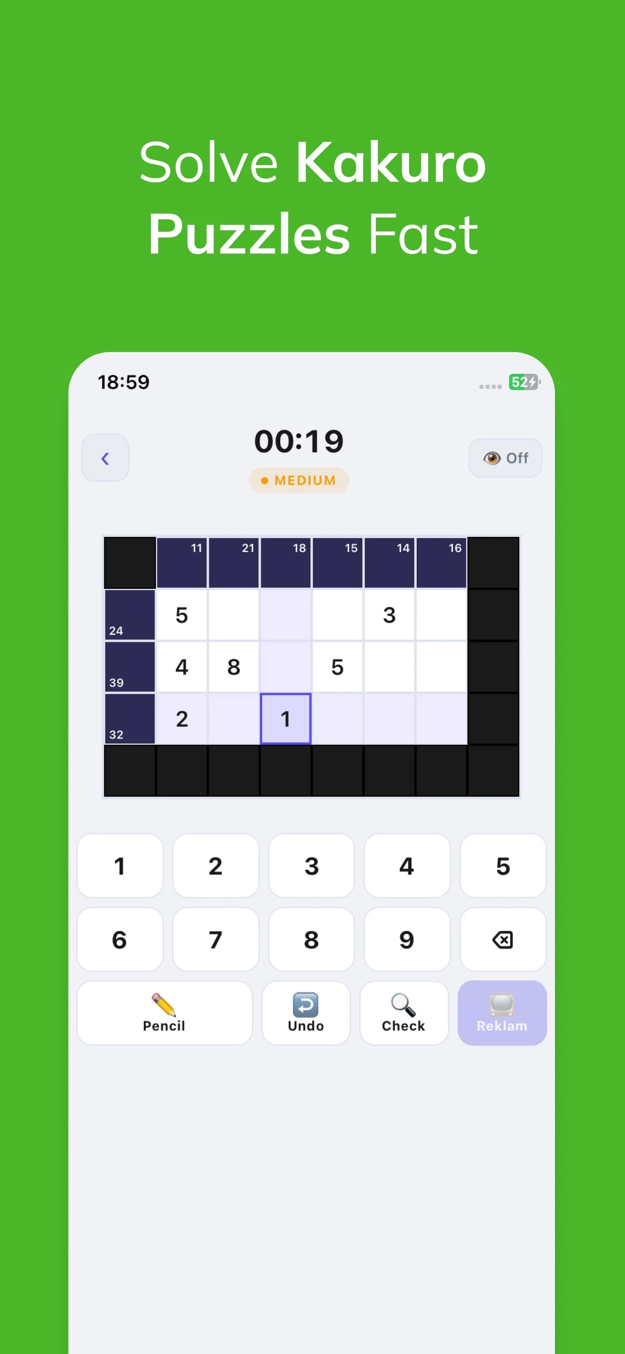 Kakuro Pro screenshot